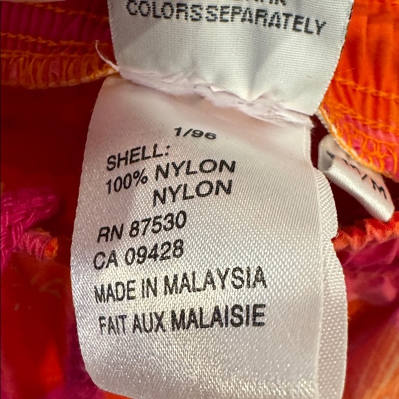 Vintage 90s Prince Sportswear Neon Nylon Shorts, Pink and Orange, Size Medium - Picture 5 of 5